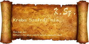 Krebs Szofrónia névjegykártya